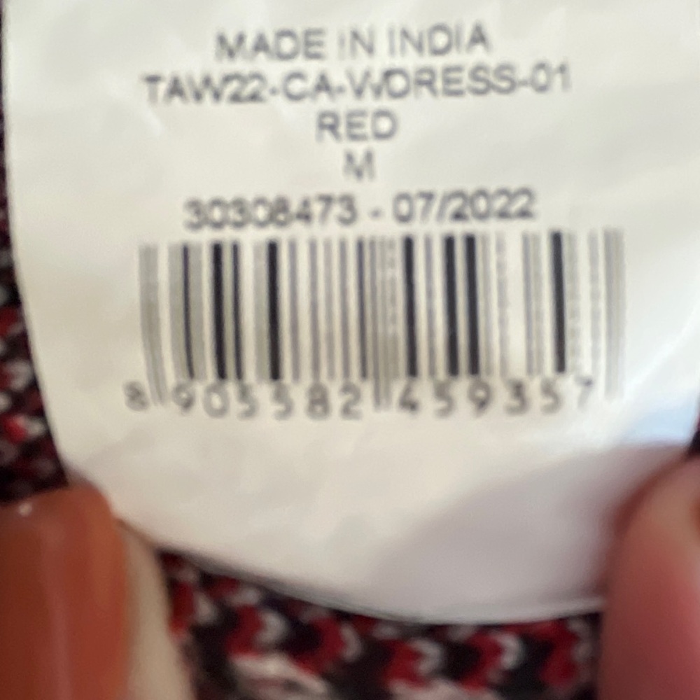 SVRNAA Knit Dress with Geometric Print in Red, White and Black Size M - Picture 13 of 13